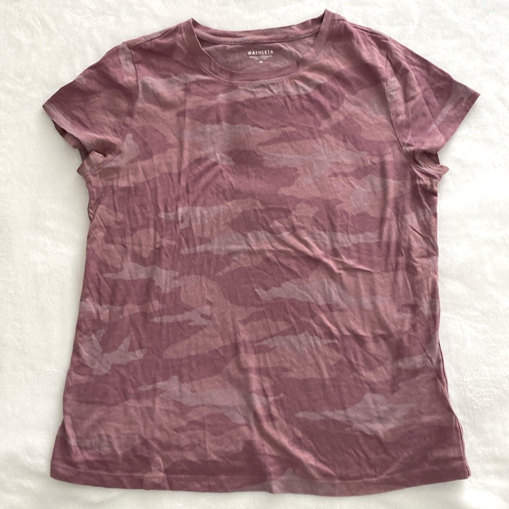 Athleta, Size M Pink Camouflage T-shirt